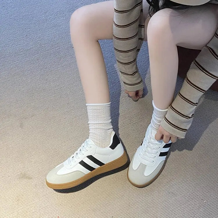 Women's Casual Walking Sneakers - Fashion Flat Vulcanized Shoes for Outdoor Activities