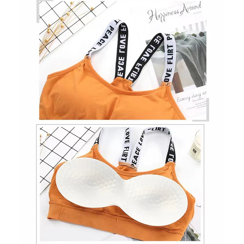 Women's Performance Sports Bra - Padded Push-Up Fitness Top for Gym & Yoga