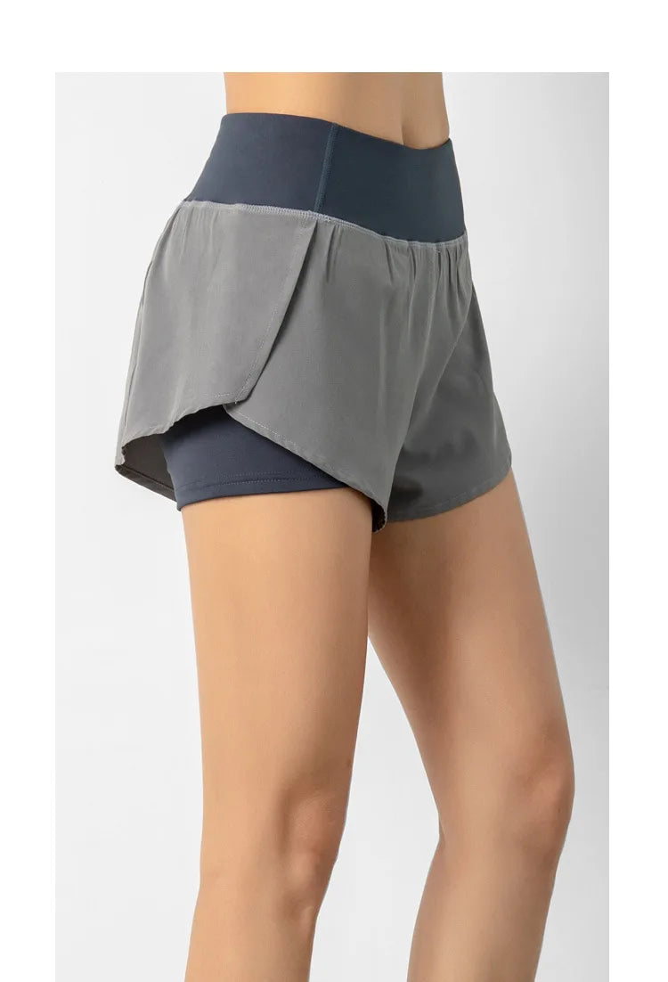 Women's Double-Layer Running Shorts - Athletic Training Shorts for Gym & Yoga