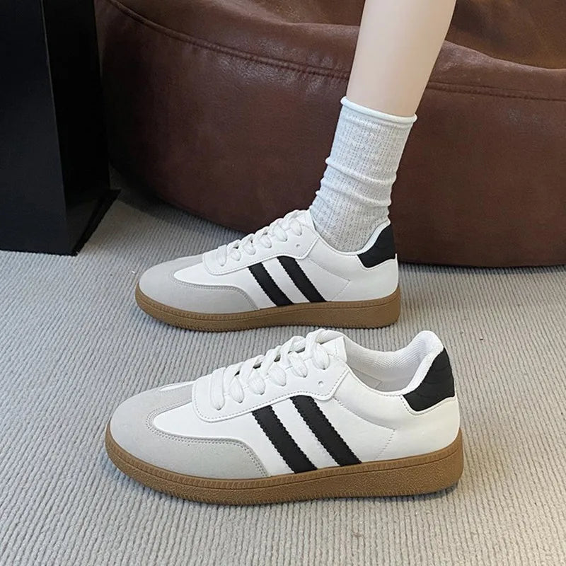 Women's Casual Walking Sneakers - Fashion Flat Vulcanized Shoes for Outdoor Activities