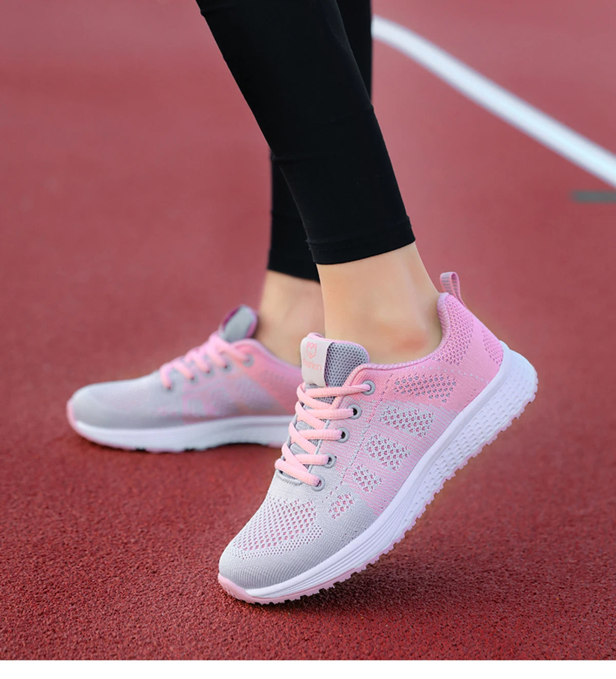 Women's Athletic Running Shoes - Breathable Mesh Platform Sneakers