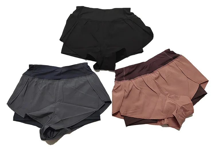 Women's Double-Layer Running Shorts - Athletic Training Shorts for Gym & Yoga