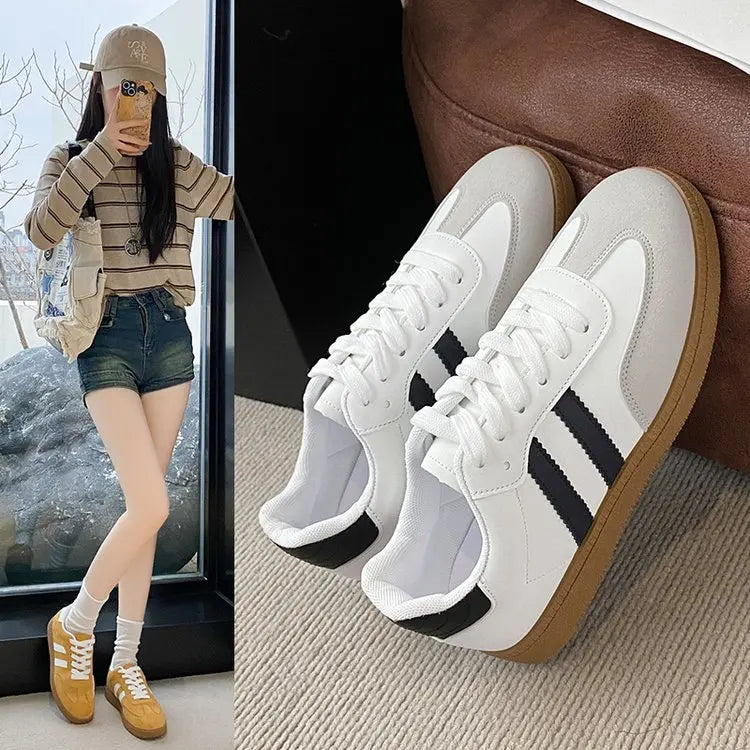Women's Casual Walking Sneakers - Fashion Flat Vulcanized Shoes for Outdoor Activities
