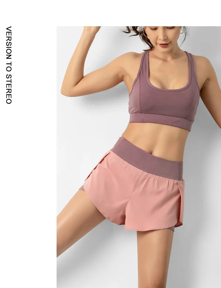 Women's Double-Layer Running Shorts - Athletic Training Shorts for Gym & Yoga