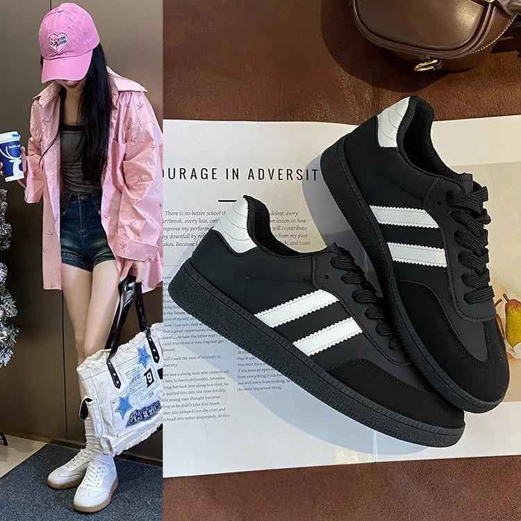 Women's Casual Walking Sneakers - Fashion Flat Vulcanized Shoes for Outdoor Activities