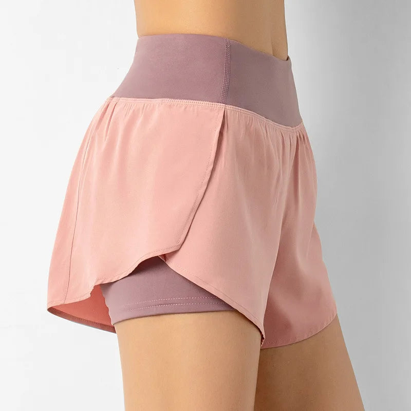 Women's Double-Layer Running Shorts - Athletic Training Shorts for Gym & Yoga