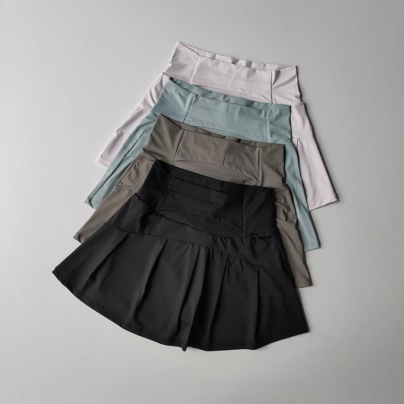 Women's High-Waisted Athletic Skirt - Quick-Dry Sports Skirt for Tennis, Golf & Running