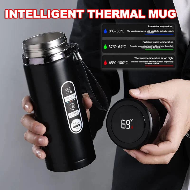Stainless Steel Thermos Bottle with LED Temperature Display