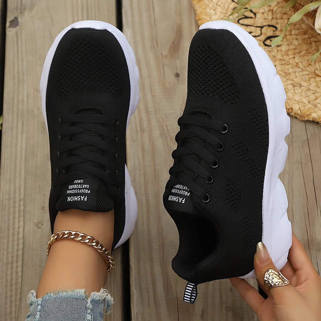 Women's Athletic Running Shoes - Breathable Mesh Platform Sneakers