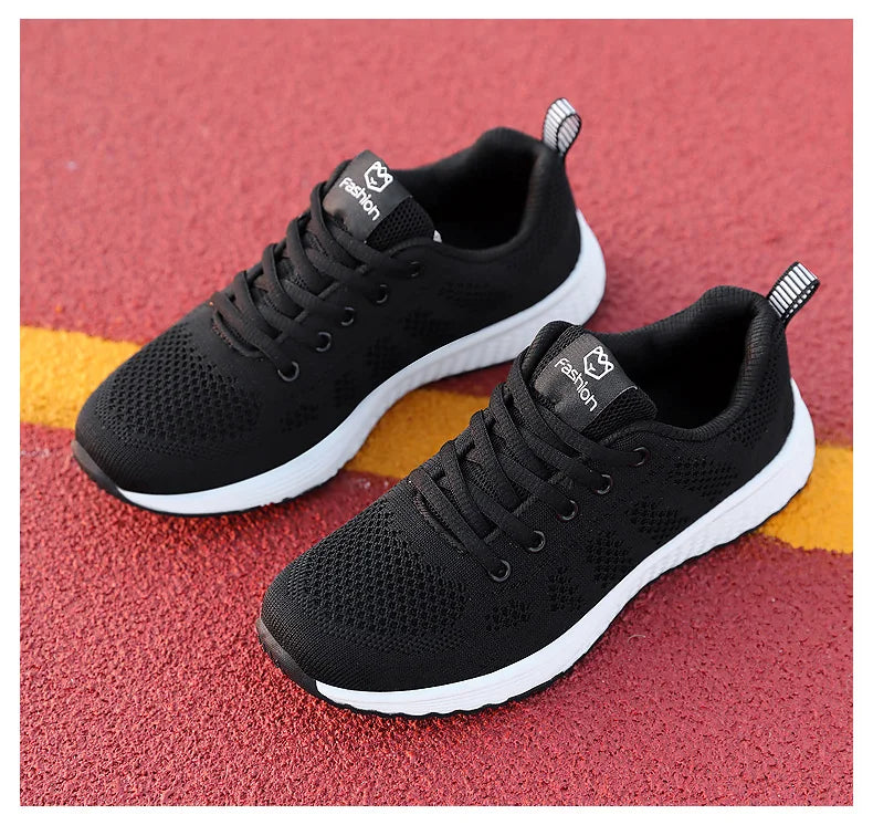 Women's Athletic Running Shoes - Breathable Mesh Platform Sneakers