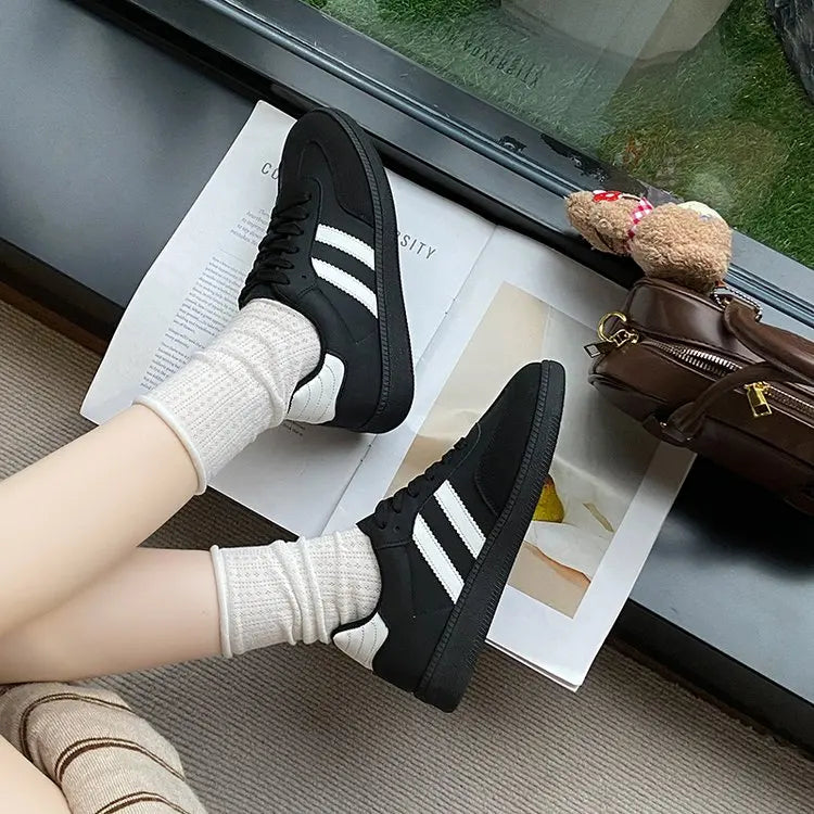 Women's Casual Walking Sneakers - Fashion Flat Vulcanized Shoes for Outdoor Activities