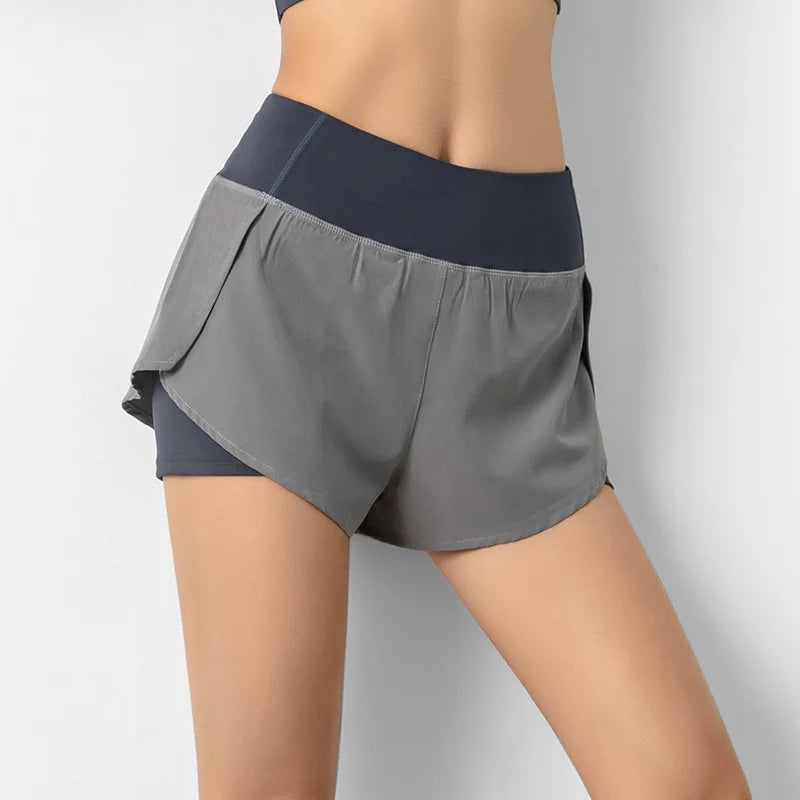 Women's Double-Layer Running Shorts - Athletic Training Shorts for Gym & Yoga