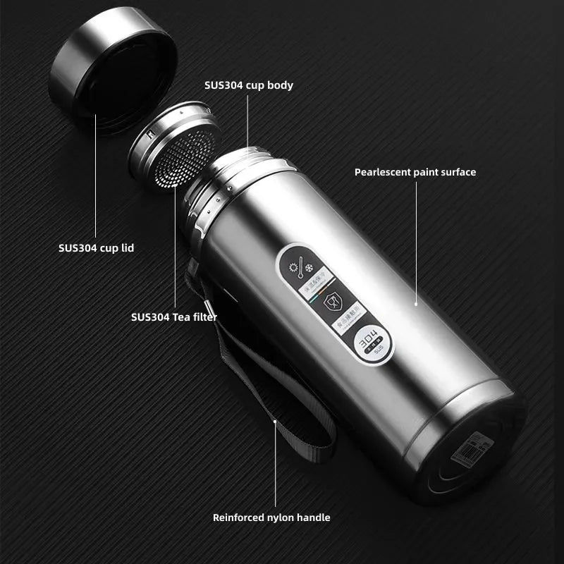 Stainless Steel Thermos Bottle with LED Temperature Display