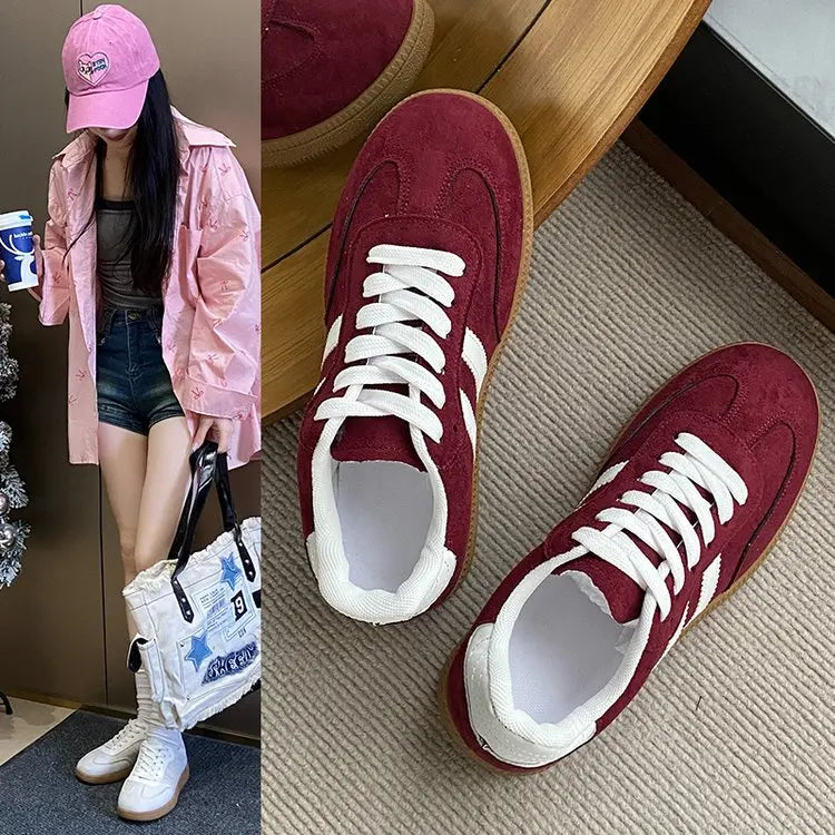 Women's Casual Walking Sneakers - Fashion Flat Vulcanized Shoes for Outdoor Activities