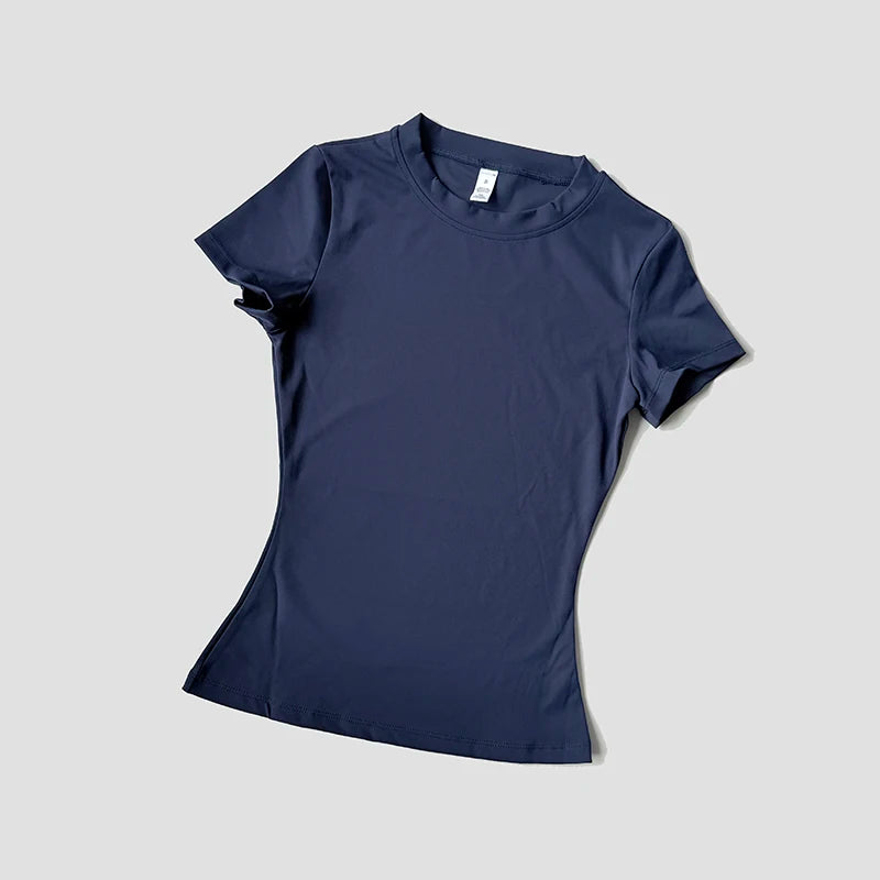 Women's Seamless Yoga Top - Short Sleeve Performance Fitness Shirt
