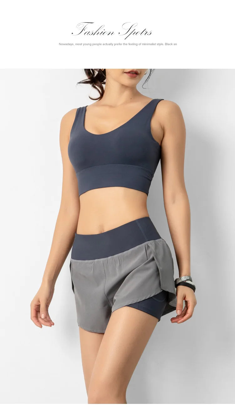Women's Double-Layer Running Shorts - Athletic Training Shorts for Gym & Yoga