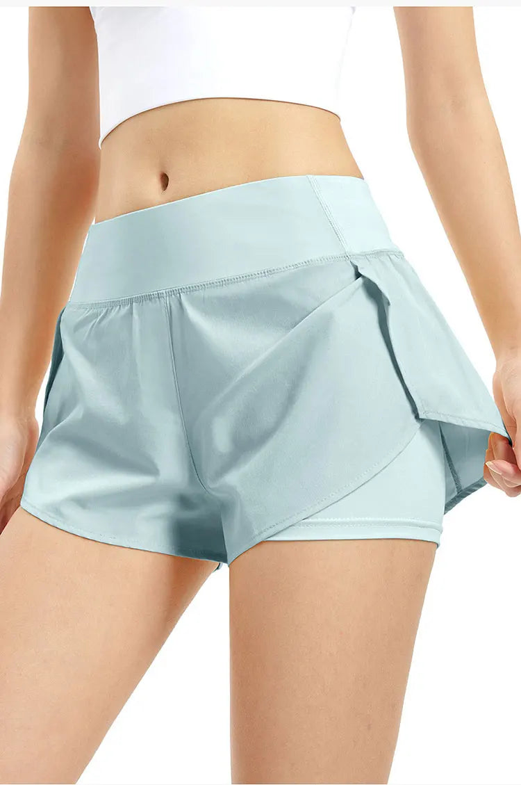 Women's Double-Layer Running Shorts - Athletic Training Shorts for Gym & Yoga