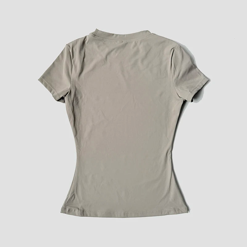 Women's Seamless Yoga Top - Short Sleeve Performance Fitness Shirt