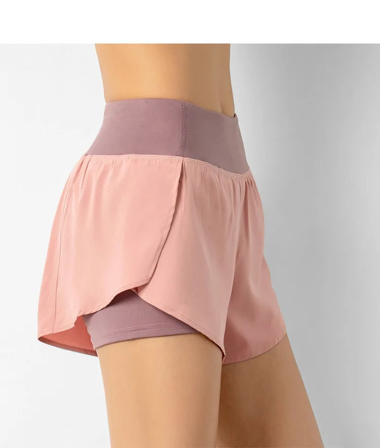 Women's Double-Layer Running Shorts - Athletic Training Shorts for Gym & Yoga