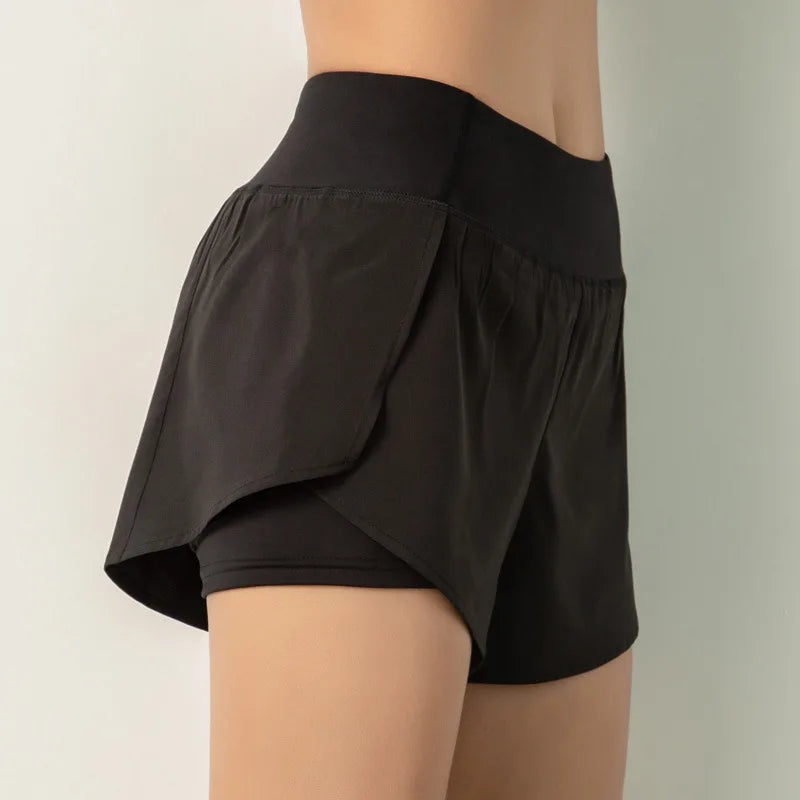 Women's Double-Layer Running Shorts - Athletic Training Shorts for Gym & Yoga