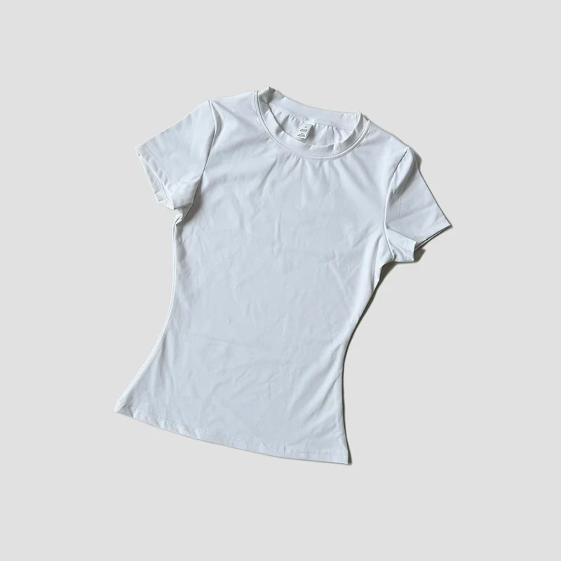 Women's Seamless Yoga Top - Short Sleeve Performance Fitness Shirt